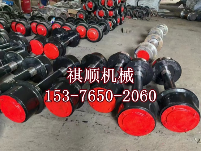 900轨距平板矿车专用轮对 实心350mm70mm轴